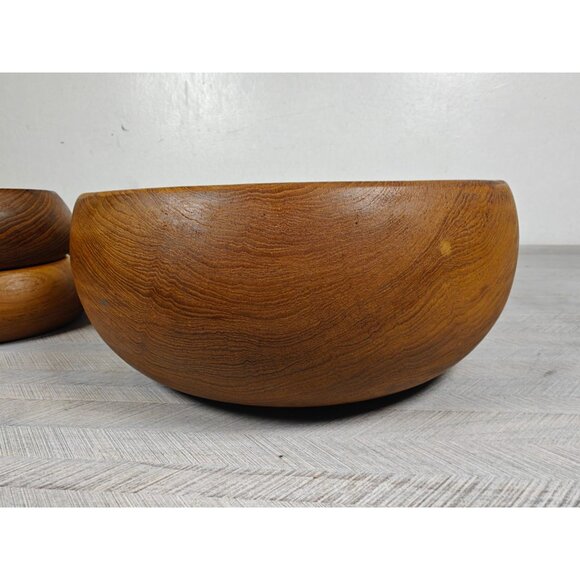 Vintage Dolphin Genuine Teak Wood Salad Bowl Set MCM Retro Wooden Decor - Picture 3 of 10
